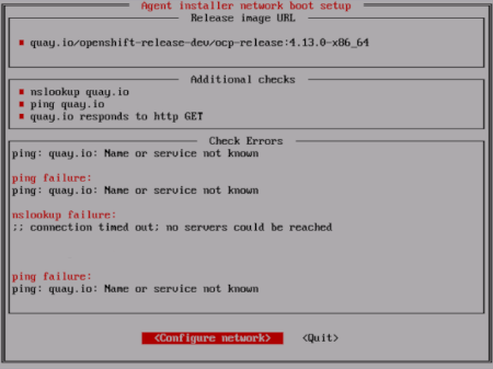 The home screen of the agent console application  displaying check errors