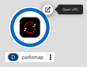 Opening the URL for the parksmap deployment